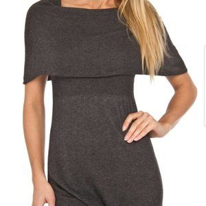 Sophie Max Gray Off The Shoulder Sweater Dress